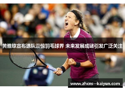 黄雅琼宣布退队震惊羽毛球界 未来发展成谜引发广泛关注