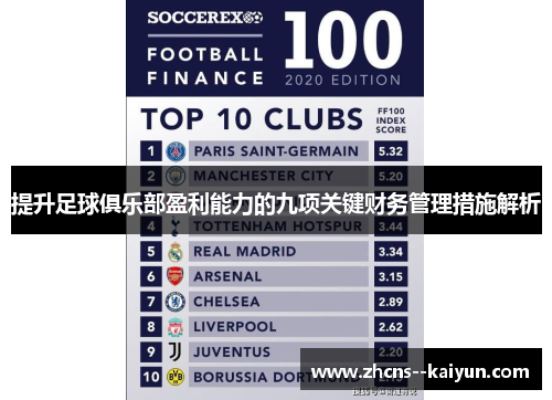 提升足球俱乐部盈利能力的九项关键财务管理措施解析 提升足球俱乐部盈利能力的九项关键财务管理措施解析